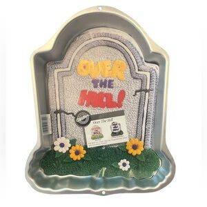 Wilton Silver Cake Pan Over the Hill Tombstone